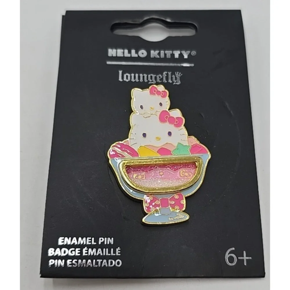 Loungefly Sanrio Hello Kitty Ice Cream Sundae Glitter Enamel Pin